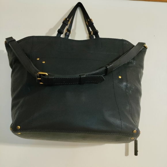 Jerome Dreyfuss Jacques Dark Blue Leather Tote/Crossbody – Chic Designer Bag - Picture 5 of 17